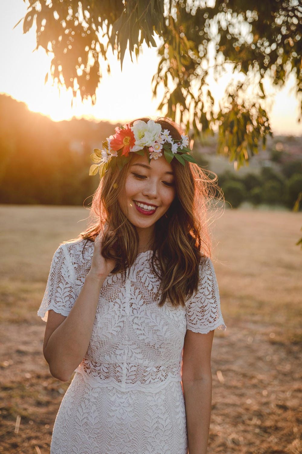 bohemian wedding flower crown // spring flower crown / floral