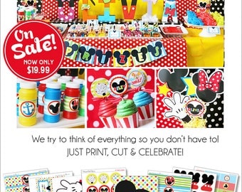 Mickey Mouse Birthday Decorations | Mickey Mouse Party Decorations | Mickey Mouse Clubhouse Birthday Printable | Amanda's Parties To Go