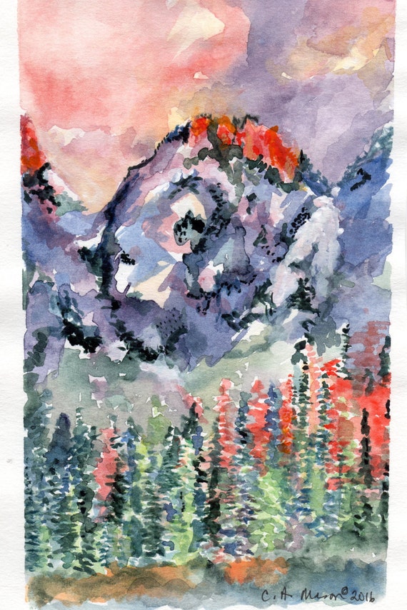 Scarlet Peak Original Painting by C.A. Mason