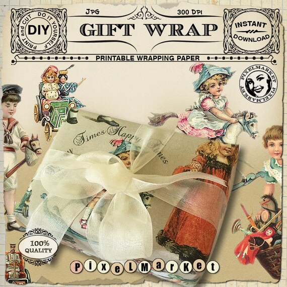 Printable Wrapping Paper Victorian T Wrap Vintage Toys 1571