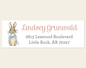 Peter Rabbit Return Address Labels -Rabbit Return Address Labels, Bunny Labels, Cute Bunny Label, Beatrix Potter Address Label, Rabbit Label