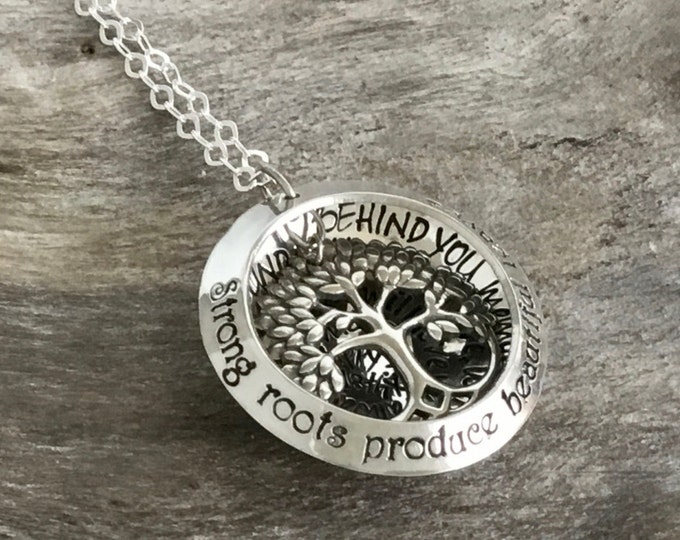 Layered Tree of Life Necklace / Family Tree Necklace / Personalized Tree Locket / Sterling Silver Tree / Our Family is a Circle of Love
