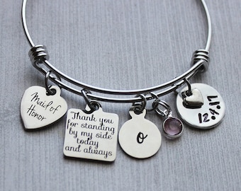 Maid Of Honor Thank You For Standing By My Side Today And Always Bracelet, Wedding Gifts, Maid of Honor Gifts, Maid of Honor, Wedding, Gifts