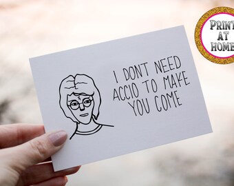 PRINT AT HOME, inappropriate Anniversary card, Harry Potter card, book card, geek card, nerd card, simple minimalist card, sex joke card
