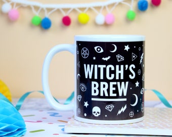 Witch's Brew Mug. Witch's Mug. Potions Mug. Witchcraft and Wizardry. Witch Mug. Gothic Mug. Pentagram Mug. Halloween Mug. Literary Gifts.