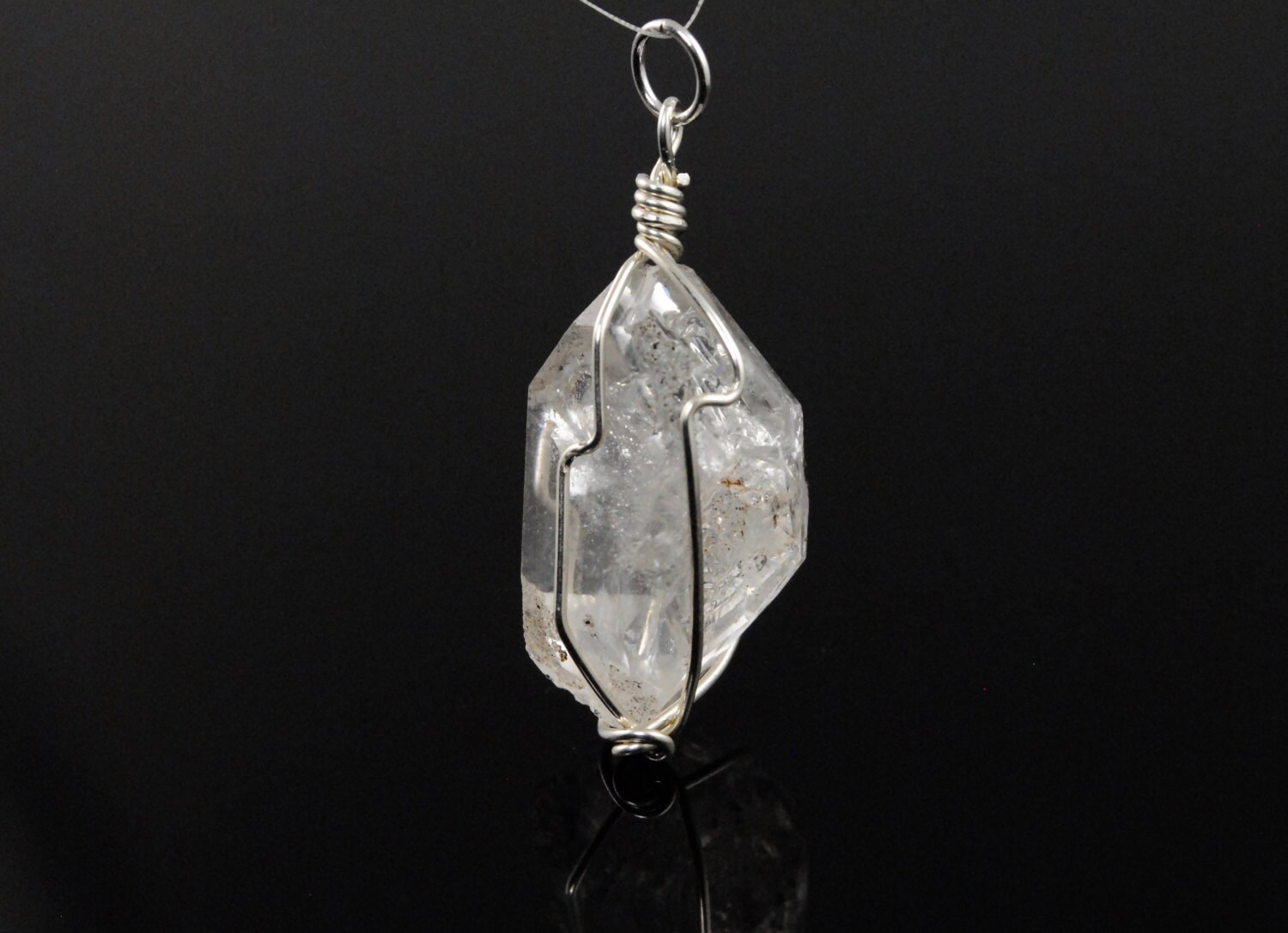 Herkimer Diamond Pendant Herkimer Diamond Necklace Wire