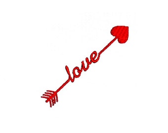 Love Arrow Embroidery Design