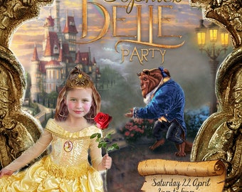 Belle (Beauty & the Beast) Party Printable Invitation - with Photo
