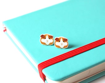 Guinea pig earrings, guinea pig gift, girls earrings, cute earrings, stud earrings, animal earrings, guinea pig jewellery, handmade earrings
