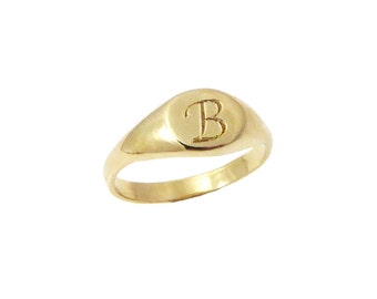 Pinky monogram ring. Personalized ring, Unisex ring, gift for him, personalized jewelry, Men ring, gold initial ring,gift for her(2139).