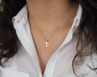 Gold World Map Necklace, Gold Map Necklace, Traveler Jewelry, Graduation Gift