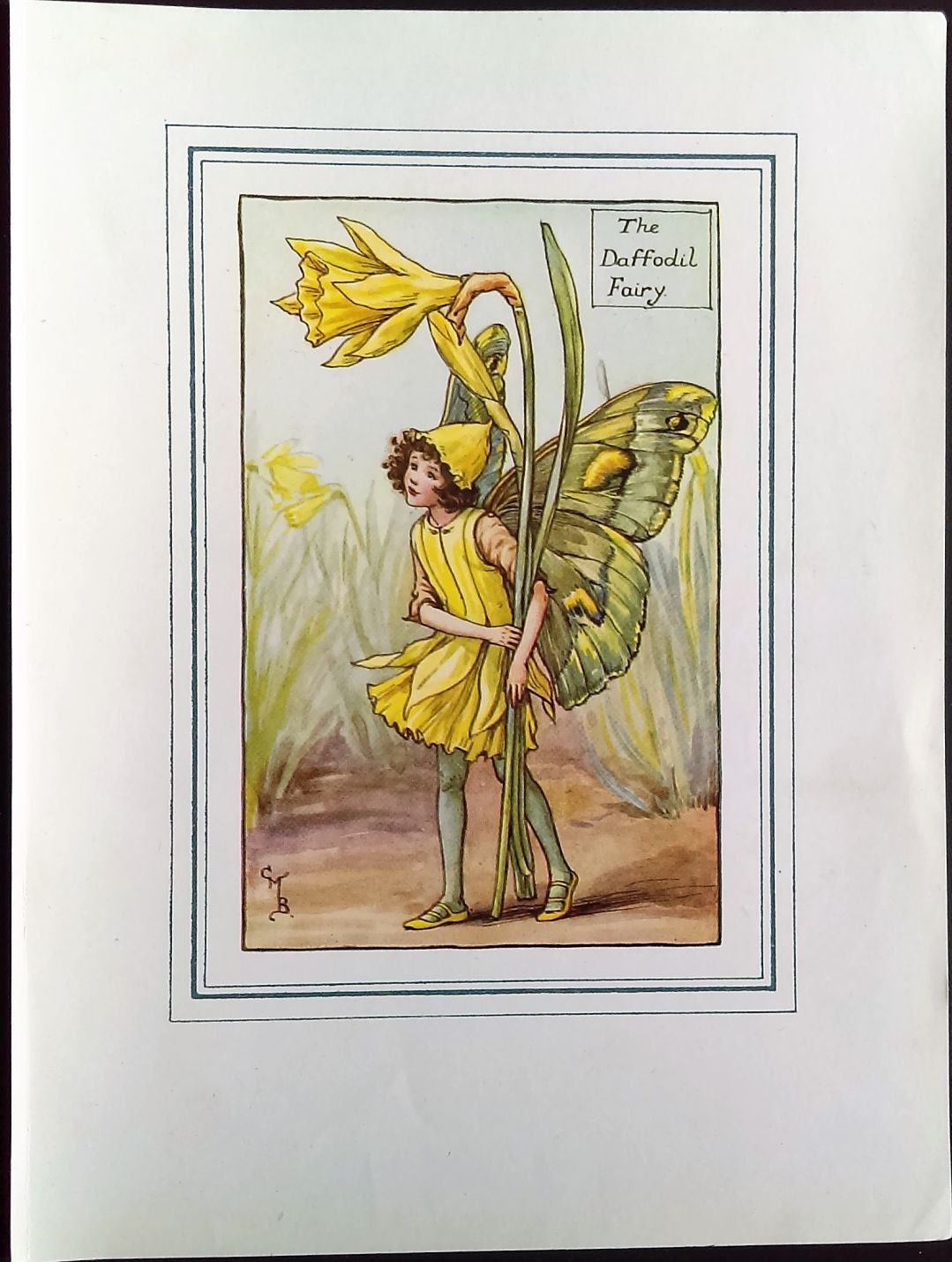 Daffodil Flower Fairy Vintage Print c.1927 Cicely Mary Barker