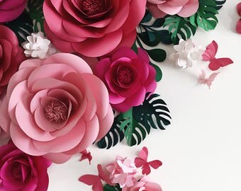 Paper flowers - Fleur en papier - Wedding Paper Flowers - Paper Flower Backdrop- Paper Flower Wall