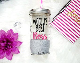 Best Boss Gift, Boss Tumbler, World's Best Boss, Custom Boss Gift, Boss Lady Tumbler, Lady Boss Tumbler, Boss Mug, Glitter Tumbler, Boss Day