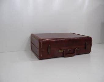 Vintage Suitcase, Vintage Luggage, Brown Samsonite, Hardshell Suitcase, Small Suitcase, Wedding Decor,Tapered Suitcase