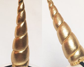 Gold Unicorn Horn, golden unicorn horn, unicorn horn, gold horn, unicorn horn headband, unicorn costume