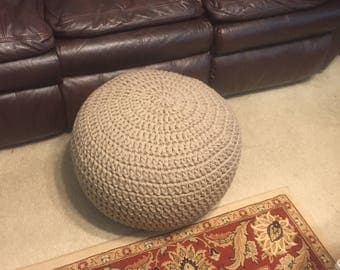 Crochet Pouf, Stuffed Crochet Pouf, Nursery Pouf, Pouf Ottoman, Made to Order