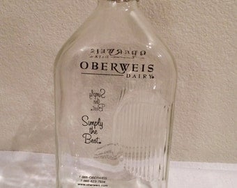Vintage Oberweis Dairy Milk Bottle, Dairy Product Bottle, Half Gallon Milk Bottle