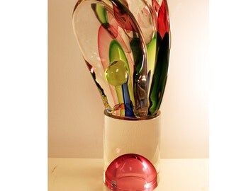 Mid Century Modern Cenedese Monumental Sommerso Murano Glass Sculpture Abstract