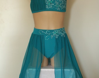 Jade Green Lyrical / Contemporary Costume Size 10 child - Ready to Post