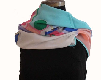Hand painted crêpe de chine silk scarf