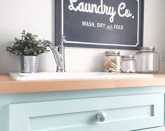 Laundry Sign - Vintage Laundry Co. Sign - Handmade Wood Laundry Sign