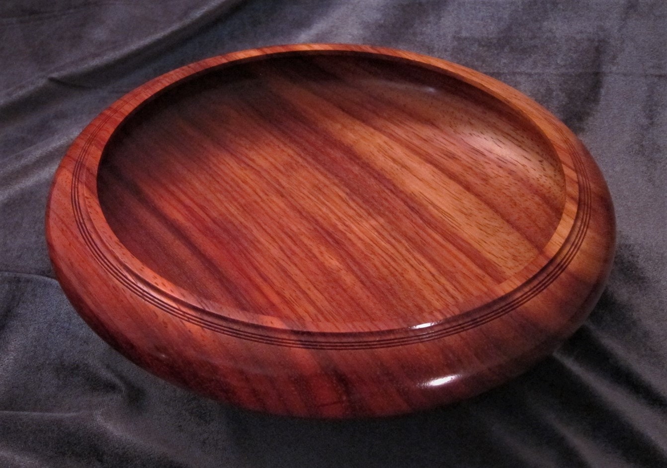 Padauk Wood - African Padauk wood plate Hand crafted dish Deep dark