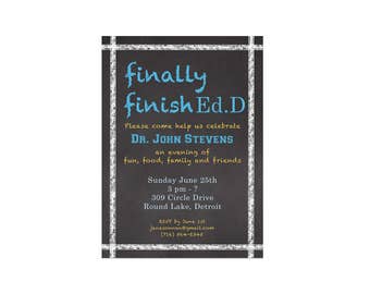 College Graduation, PhD Invitation, High school Graduation, digital file or professional printing available