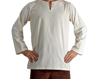 UNDERSHIRT CREAM - Zootzu, Pirate Costume, Steampunk, Rennaisance Costume, Medieval Clothing, Ren Faire,Viking Tunic, Sca Garb, sca tunic