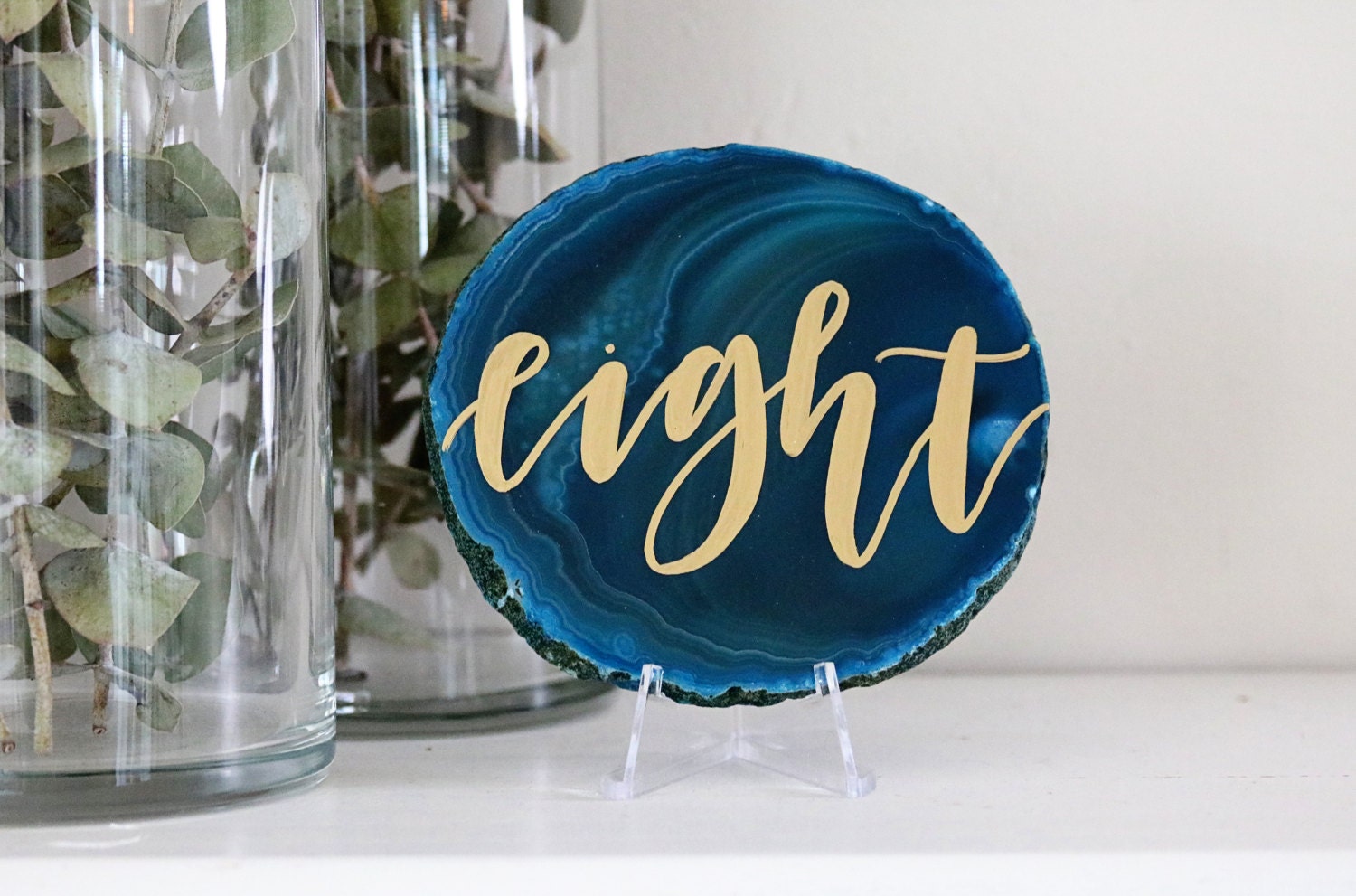 acrylic stand for agate slice table numbers