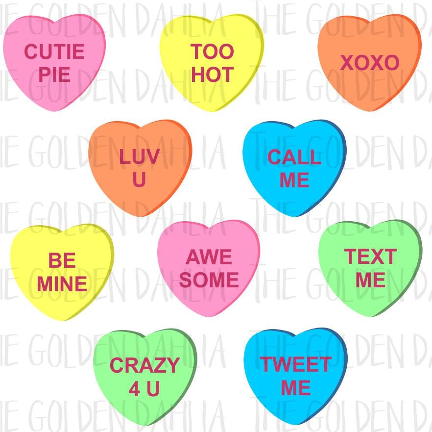 Download SVG Valentine's Conversation Heart Candy Heart Cut File ...