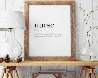 Nurse Definition Print | Wall Art | Poster | Minimal Print | Nurse Print | Modern Print | Nurse Gift | Type Poster | INSTANT DOWNLOAD