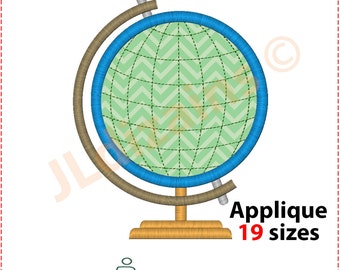 Globe Applique Design. Globe embroidery design. Earth applique design. Embroidery design globe. Globe applique. Machine embroidery design