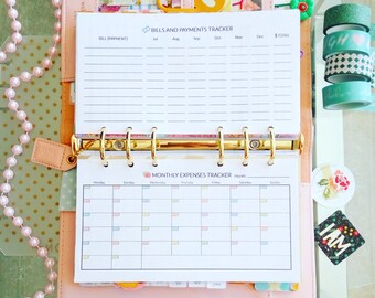 BUDGET Planner Personal Filofax Inserts (3.7 x 6.7 inches). Financial Binder inserts. Bills, Savings and Expenses. Filofax printable 4 docs