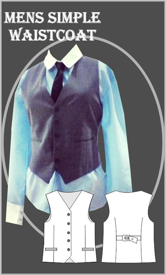 Sewing Pattern Men's Simple Waistcoat