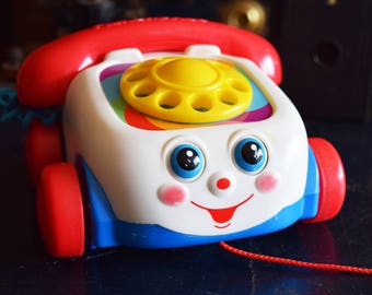 Vintage Fisher Price Rotary Phone - Pully Toy - Motor Skill Development - Young Kids Toy - Telephone Playtoy - FISHER PRICE