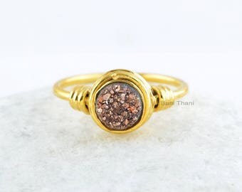 Karli Buxton Druzy Adjustable Taupe ring