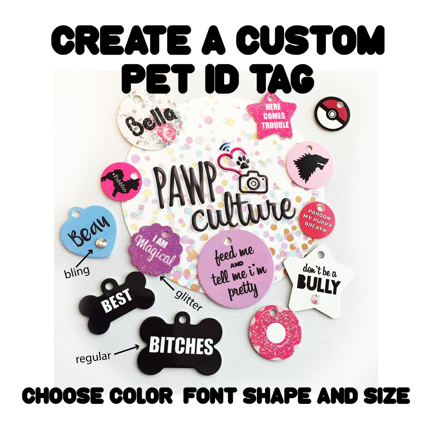 Cool Dog Tags Custom Personalized Pet ID Tag Pick Your