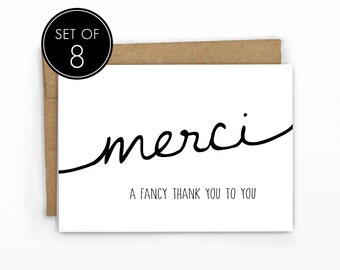 Funny Thank You Cards | Set of 8 | A Fancy Thank You! by Cypress Card Co.