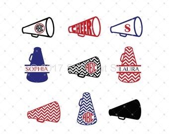 Cheer Megaphone SVG Cut Files, Cheer svg, Cheer Megaphone Monogram Frame SVG Cut Files for Cricut and Silhouette, svg files