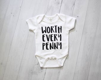 Worth Every Penny, worth the wait onesie, Ivf baby, infant raglan, Baby Raglan Onesie, miracle baby, rainbow baby gift, rainbow baby onesie,
