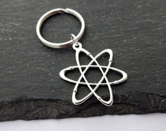 Atom Keyring, Science Keyring, Atom Keychain, Science Gifts, Charm, Geek Gifts, Science Keychain,Science Student,Atom Gift,Physics,Chemistry