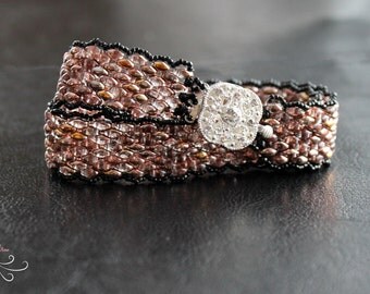seed bead bracelet, peyote bracelet, seed bead jewelry, wrap bracelet, beaded wrap bracelet, beadwork jewelry, peyote stitch, superduo beads