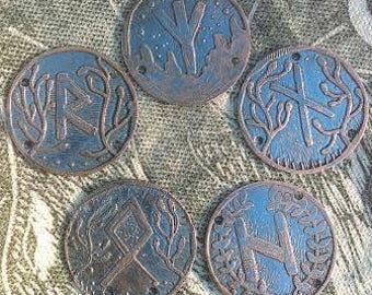 Copper Etching Rune pins