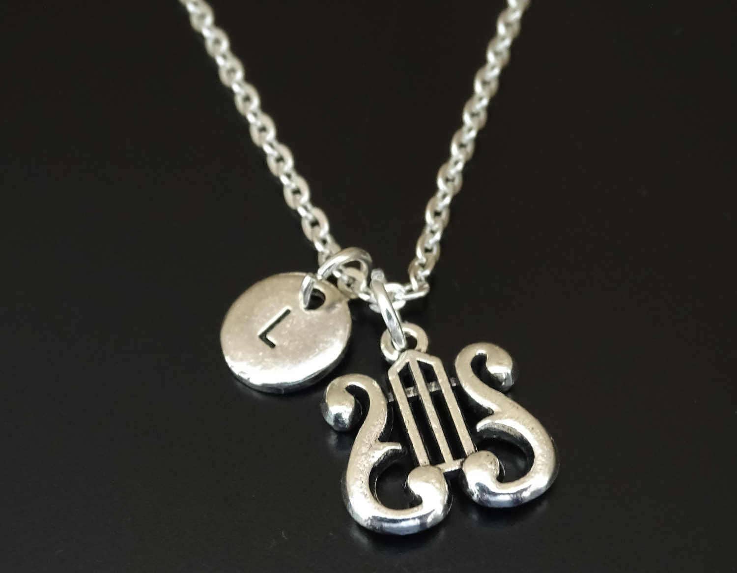 Harp Necklace Harp Charm Harp Pendant Harp Jewelry Harp