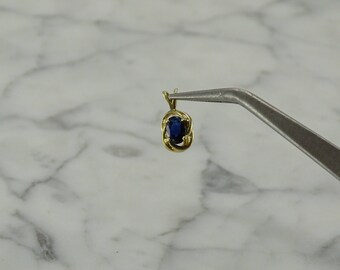 14K Yellow Gold / Sapphire Pendant