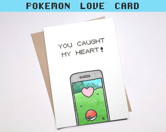 POKEMON GO CARD love pun greeting card | I Choose You Love Printable Download Cute Boyfriend Girlfriend Anniversary Team Instinct Valor
