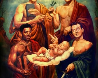 Ghostbusters II Fettuccine Painting Fabric Block - Great for Quilting, Pillows & Wall Art - Buy 2, Get 1 FREE