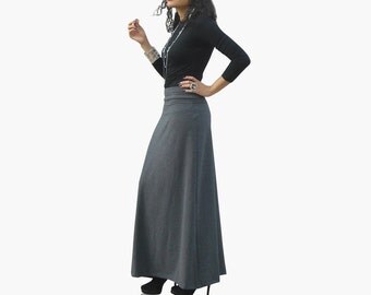 Womens Skirt / Plus Size Skirt / Petite Skirt / Tall Maxi Skirts / A Line Maxi Skirt / Foldover Waistband / Flare Maxi Skirt / Custom Size