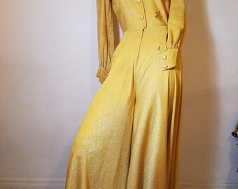 FREE SHIPPING Palazzo Gold Metallic Jumpsuit